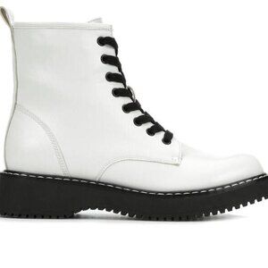 White and Black boots